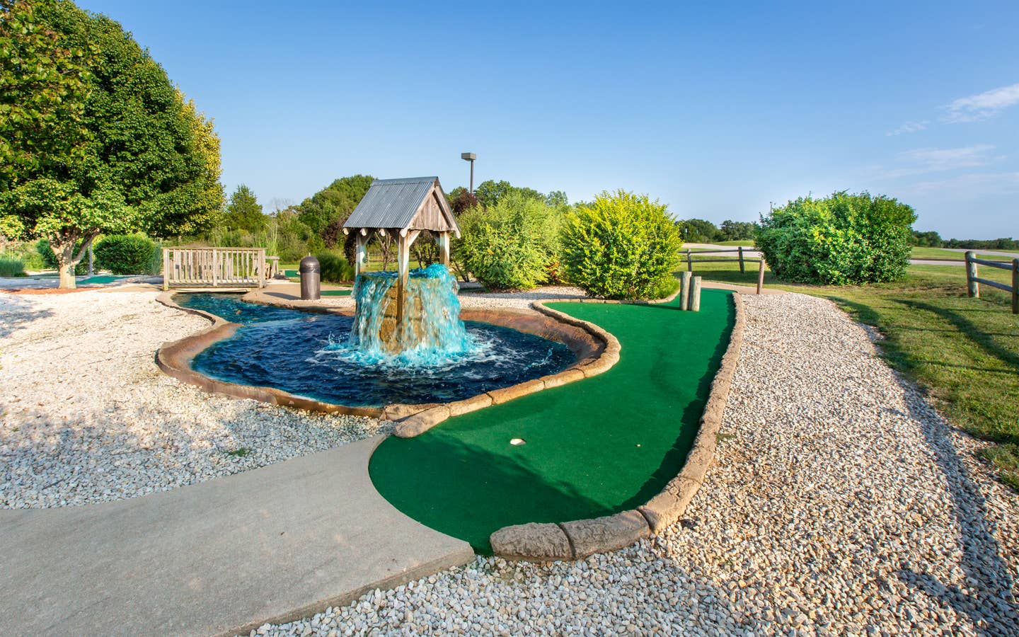 Outdoor mini golf course at Timber Creek Resort in De Soto, Missouri.