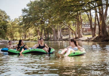 Floating the river in Guadalupe River State Park near Hill Country Resort, TX.