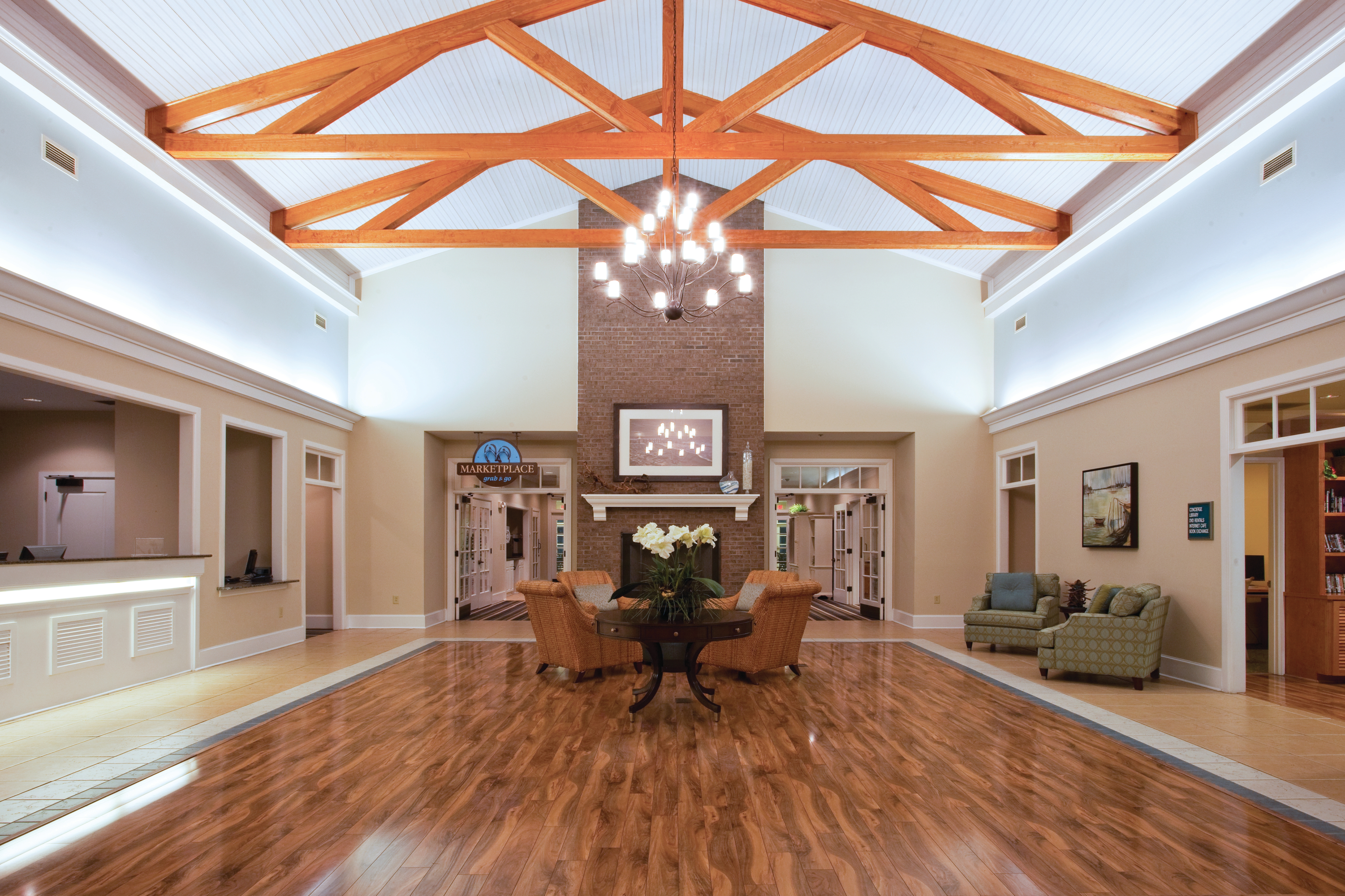 The lobby at South Beach Resort in Myrtle Beach, South Carolina.