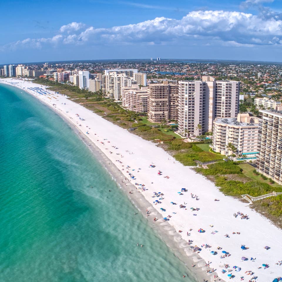 Aerial view of Marco Island, FL.