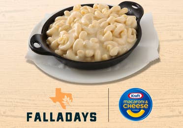 Kraft Mac & Cheese with Falladays logo.