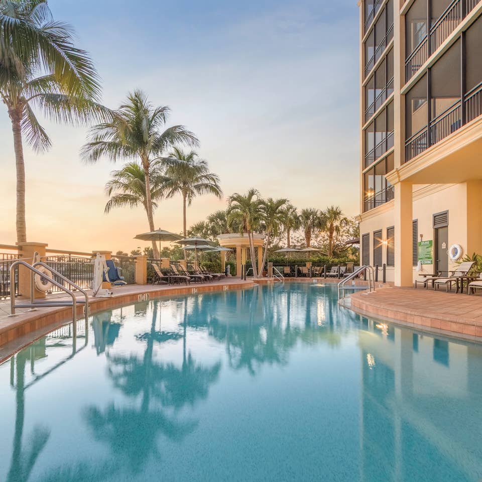 Outdoor pool at Sunset Cove Resort in Marco Island, FL.