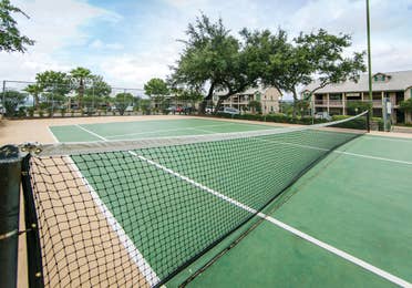 Tennis court at the Hill Country Resort in Canyon Lake, Texas.