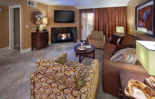 Living room in a two-bedroom villa at Desert Club Resort