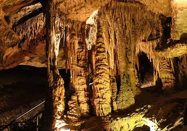 inside view of caverns at Tuckaleechee Caverns near Smoky Mountain Resort in Gatlinburg, TN