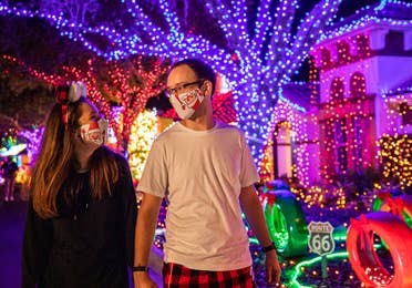 A former 'Make-a-Wish' child, Kyle Bergen (right) and his Fiancee Kristen Duvic (left) pose in front of our HICV villa exterior.