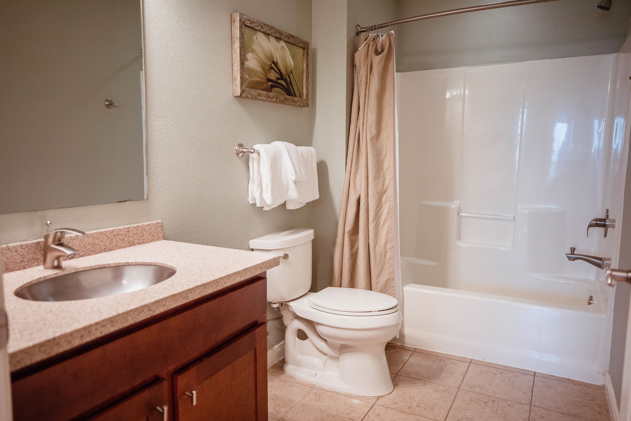 Bathroom in a three-bedroom ambassador villa at Galveston Seaside Resort