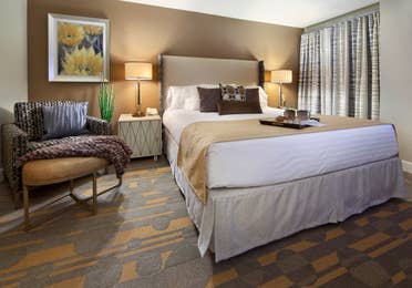 Bedroom in a one-bedroom villa at Desert Club Resort in Las Vegas