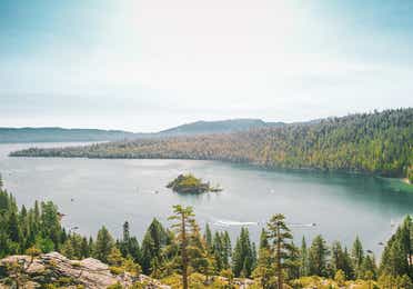An aerial view of Lake Tahoe