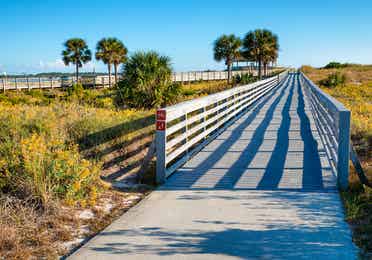 Walking bridge at Panama City Beach State Park in Florida.