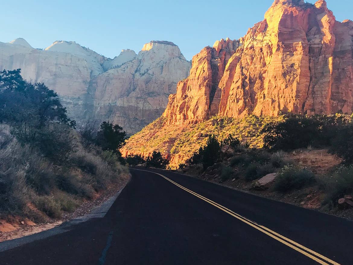 Zion from the road