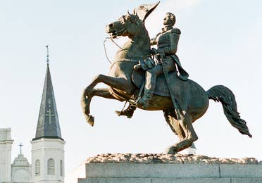 Jackson Square statue in French Quarter near New Orleans Resort in Louisiana.