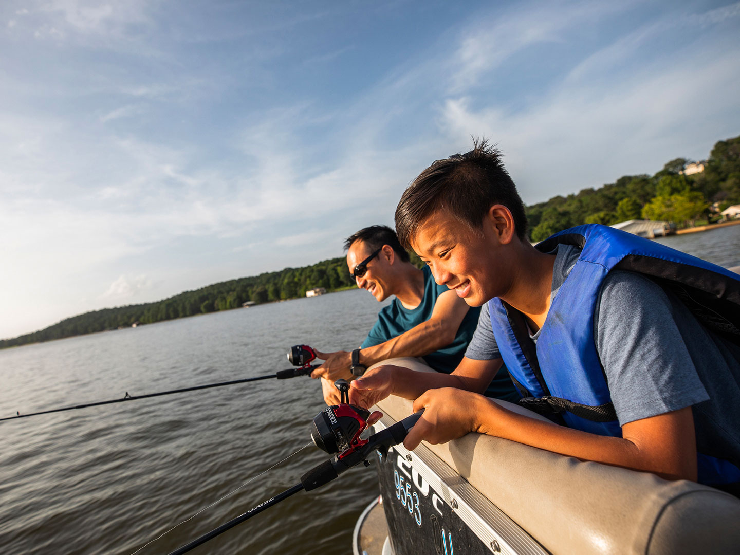 father and son fishing