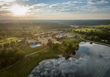 Aerial view of Timber Creek Resort in De Soto, Missouri.