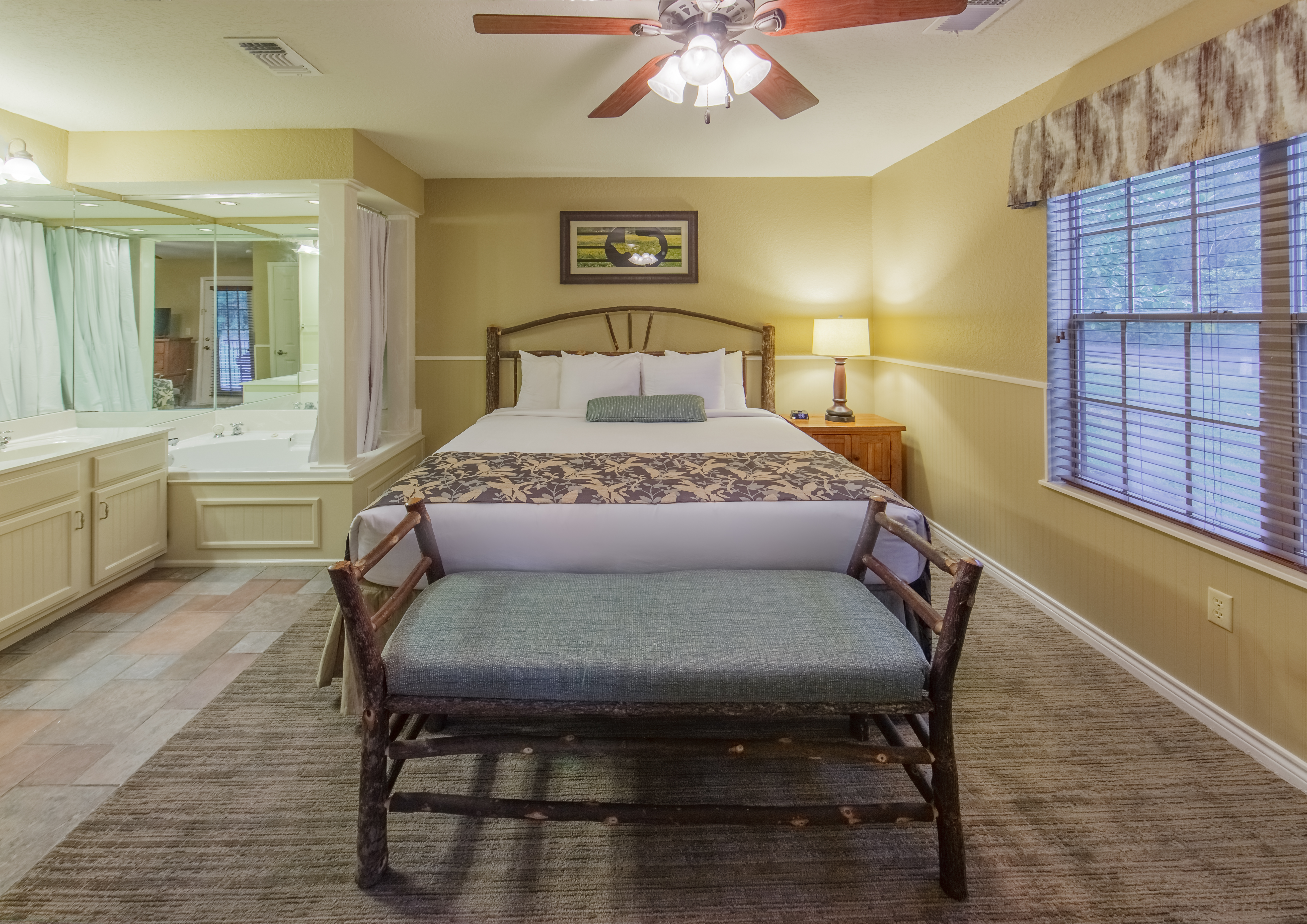 Master bedroom in a two-bedroom villa at Villages Resort