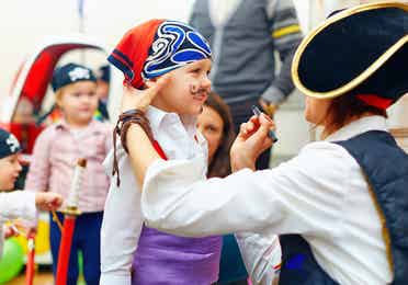 Children dressed up as pirates in Panama City Beach in Florida.