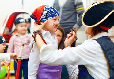Children dressed up as pirates in Panama City Beach in Florida.
