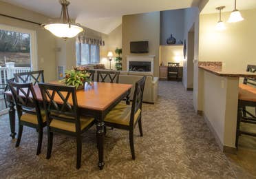 Dining room in a three-bedroom villa at Mount Ascutney Resort in Brownsville, VT