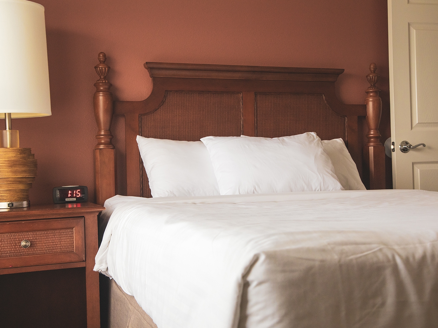 Bed in a villa at Orlando Breeze Resort.