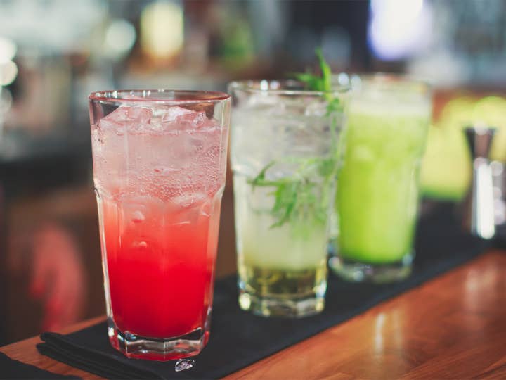 Alcoholic beverages at Evolve Nightclub at Lake Geneva Resort in Wisconsin.