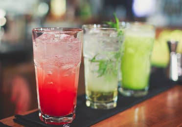 Alcoholic beverages at Evolve Nightclub at Lake Geneva Resort in Wisconsin.