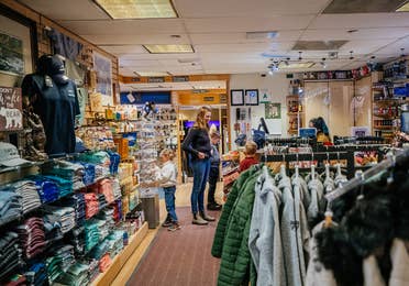 Family shopping at marketplace at Tahoe Ridge Resort in Stateline, Nevada