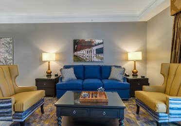 Livingroom in a Signature Collection villa at Williamsburg Resort