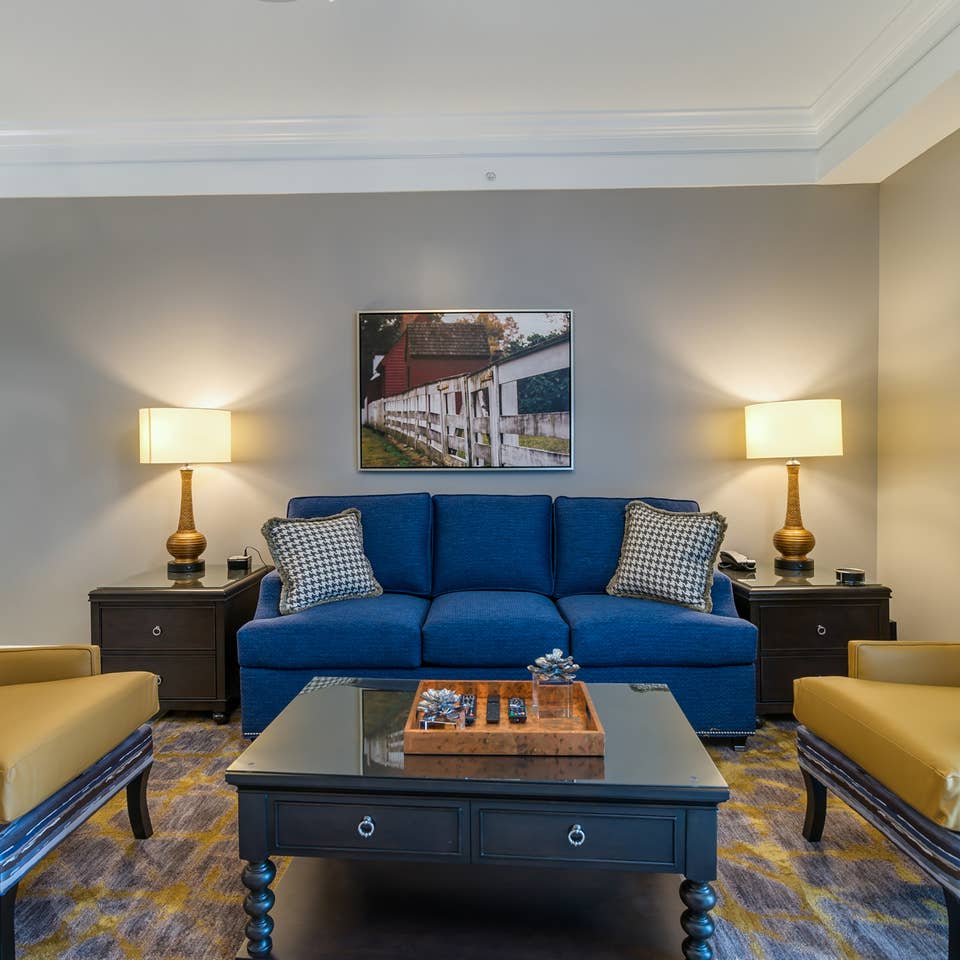 Livingroom in a Signature Collection villa at Williamsburg Resort