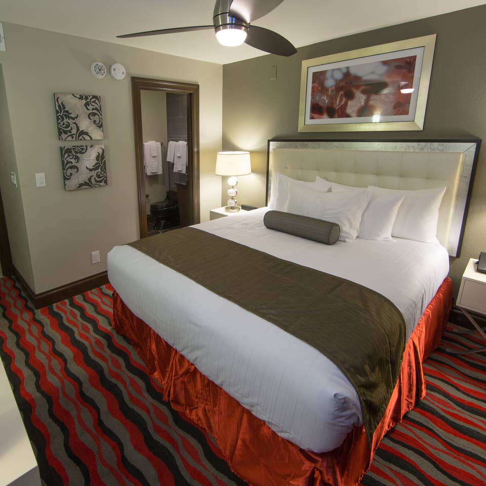Bedroom in a two-bedroom Signature Villa at Desert Club Resort in Las Vegas