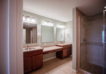 Bathroom in a three-bedroom ambassador villa at Galveston Seaside Resort