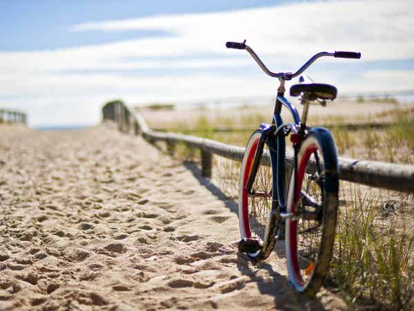 Bike sitting on the beach