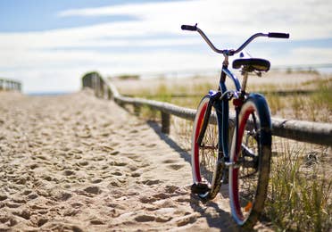 Bike sitting on the beach