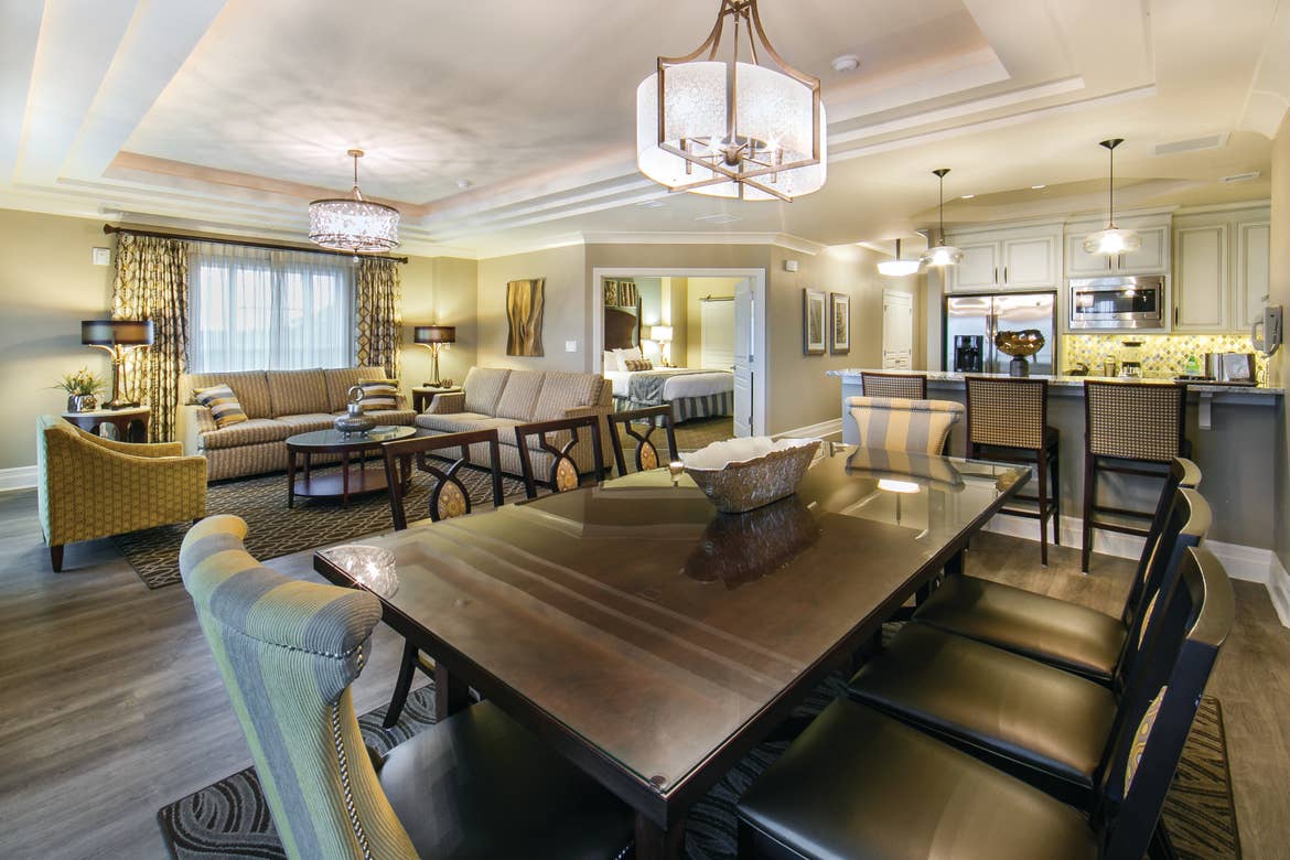 Dining room in a three-bedroom lock-off Signature Collection villa at South Beach Resort