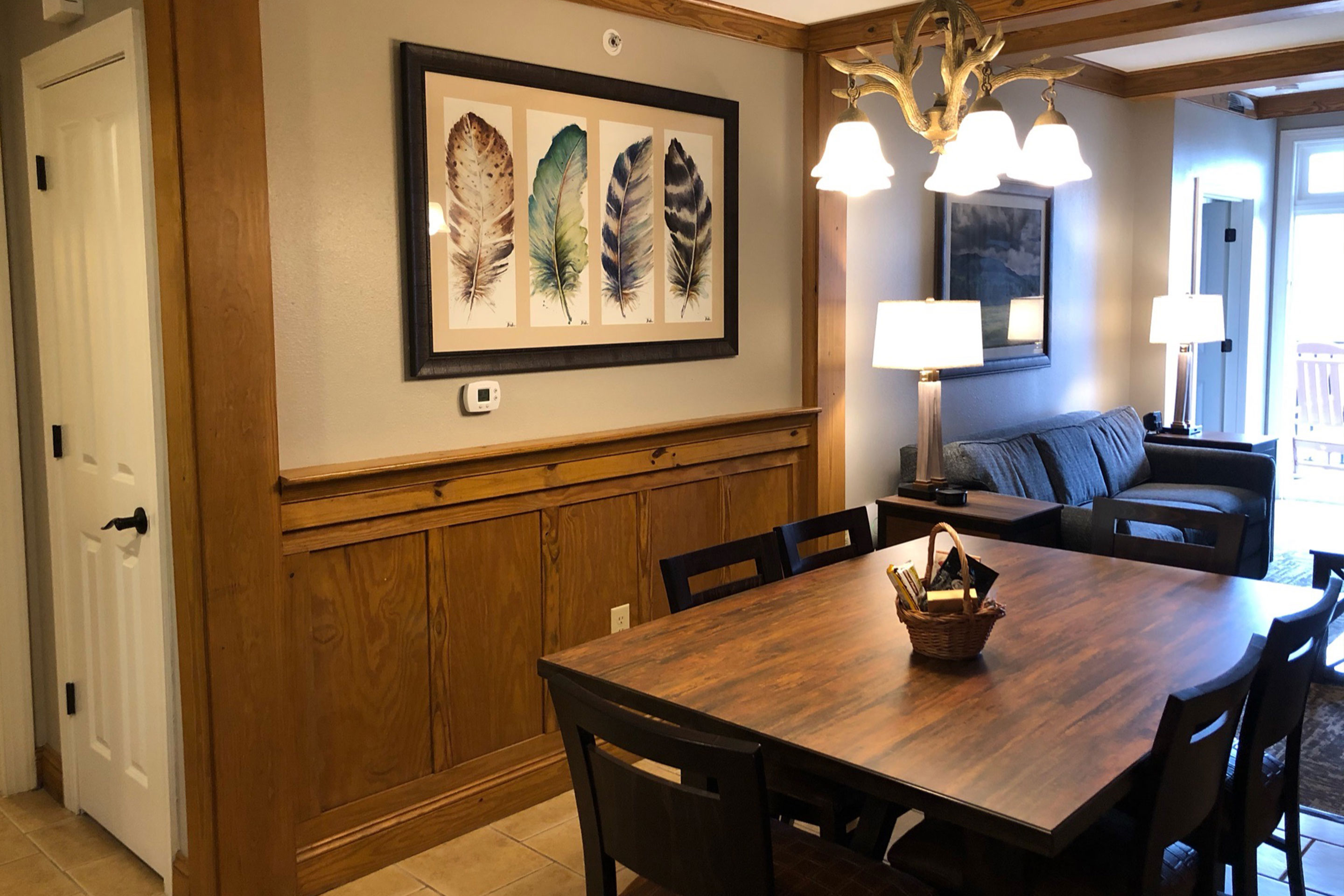 The dining room in our two-bedroom villa at Smoky Mountain Resort.