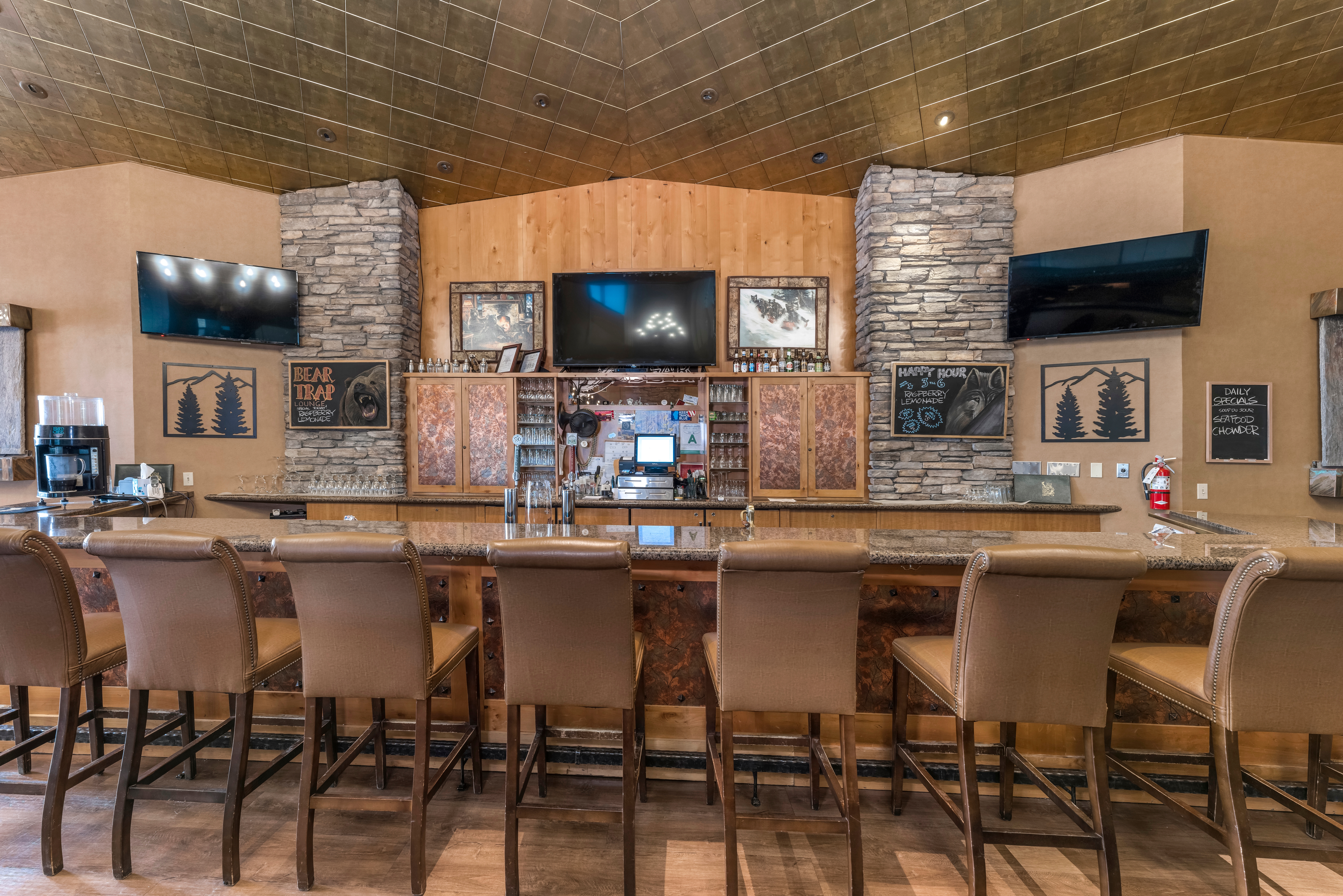 The Clubhouse bar at Tahoe Ridge Resort in Stateline, Nevada.