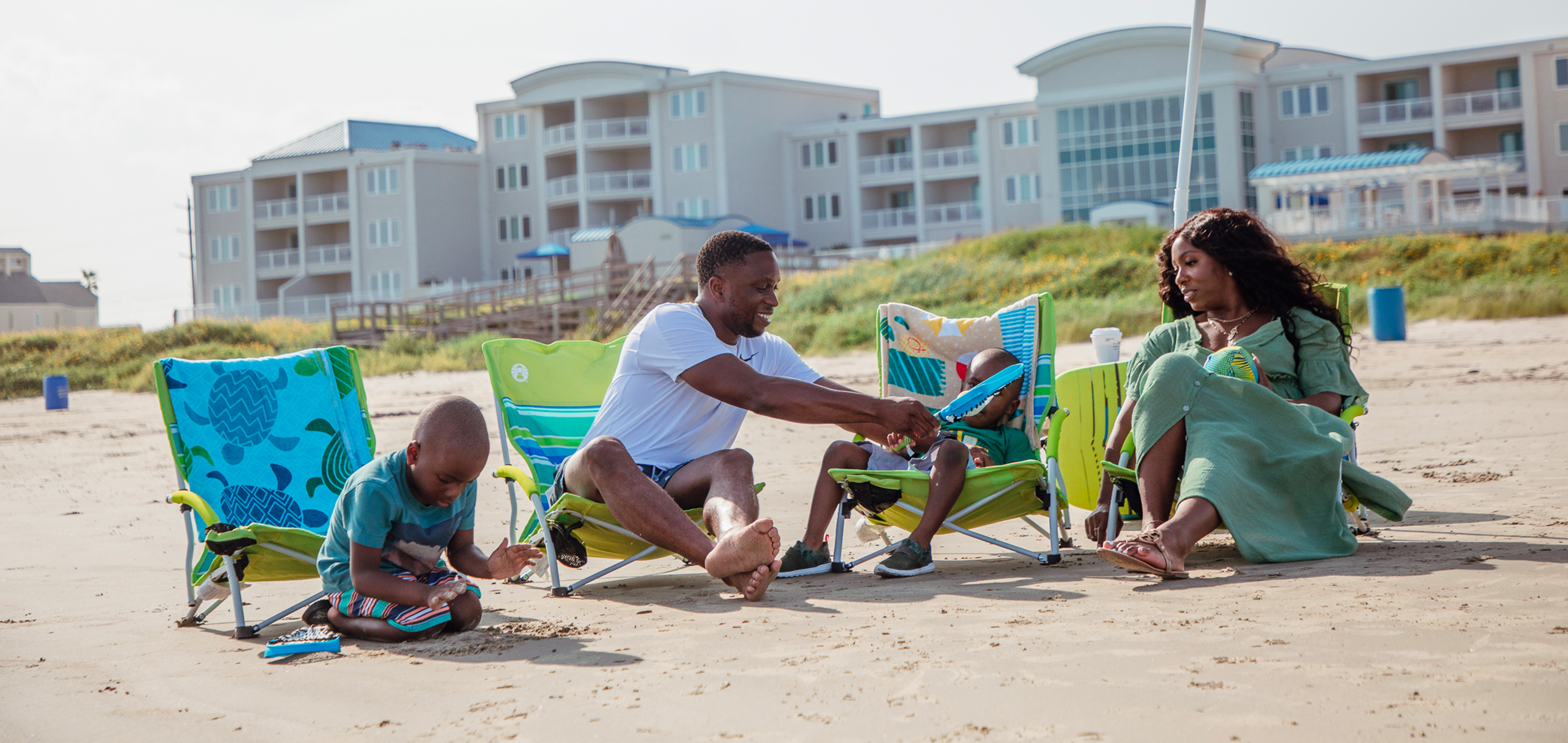 Family at the beach.