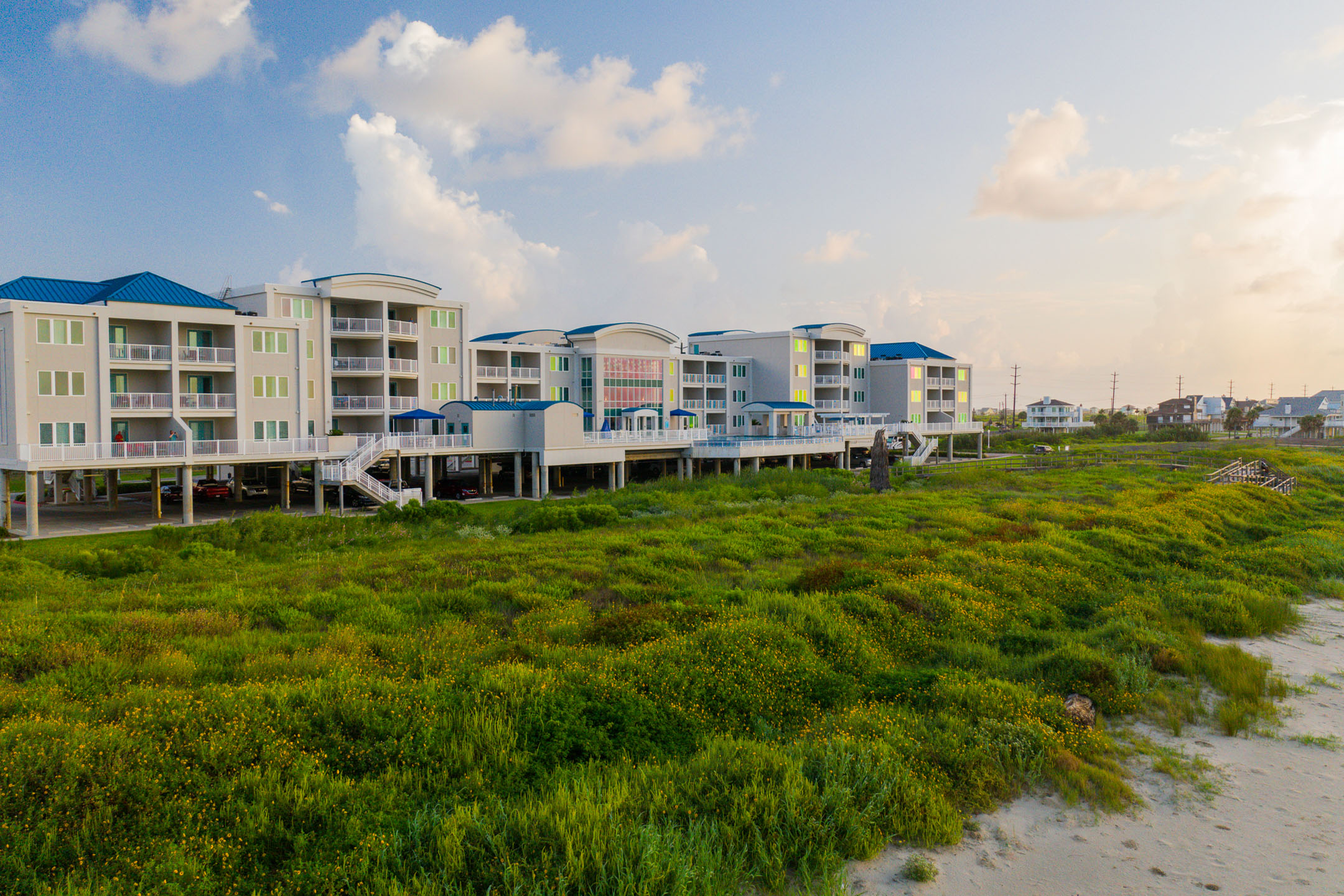 Aerial view of Galveston Seaside Resort.