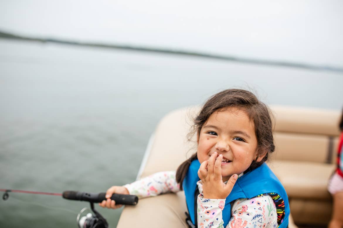 Angelica's daughter fishing