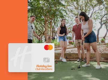 Friends playing golf.