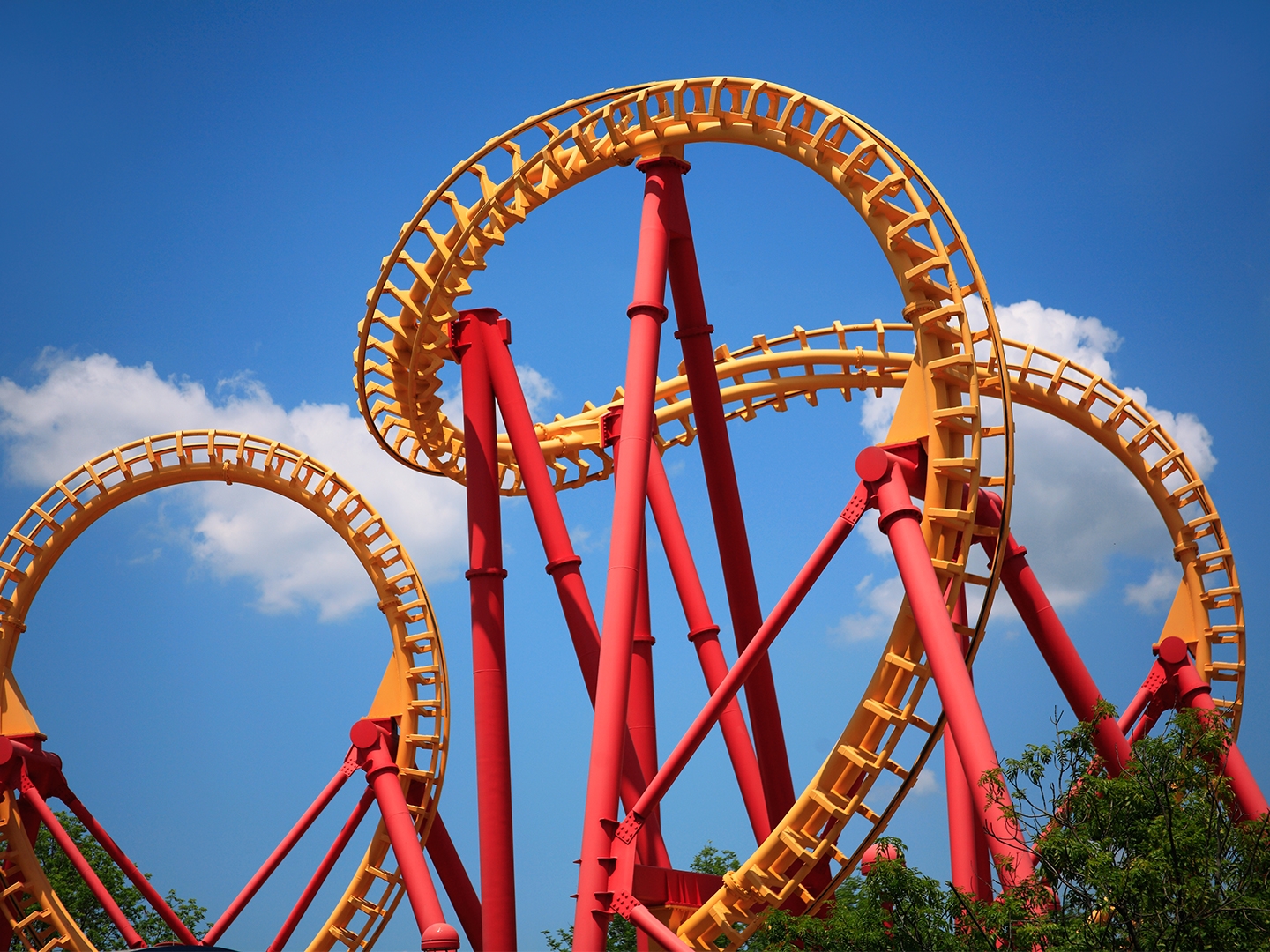 Rollercoaster at Six Flags® Over Texas near Villages Resort in Flint, Texas.