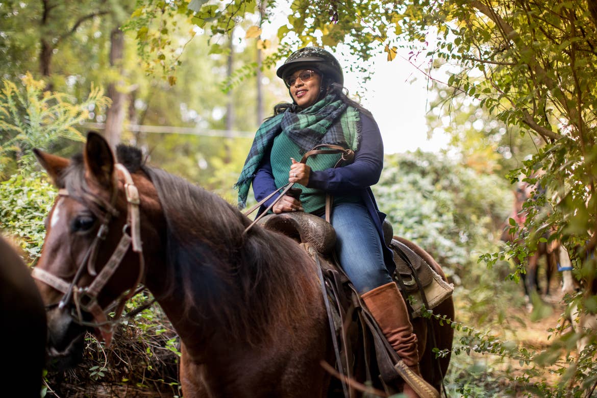 Tina riding a horse at Villages Resort