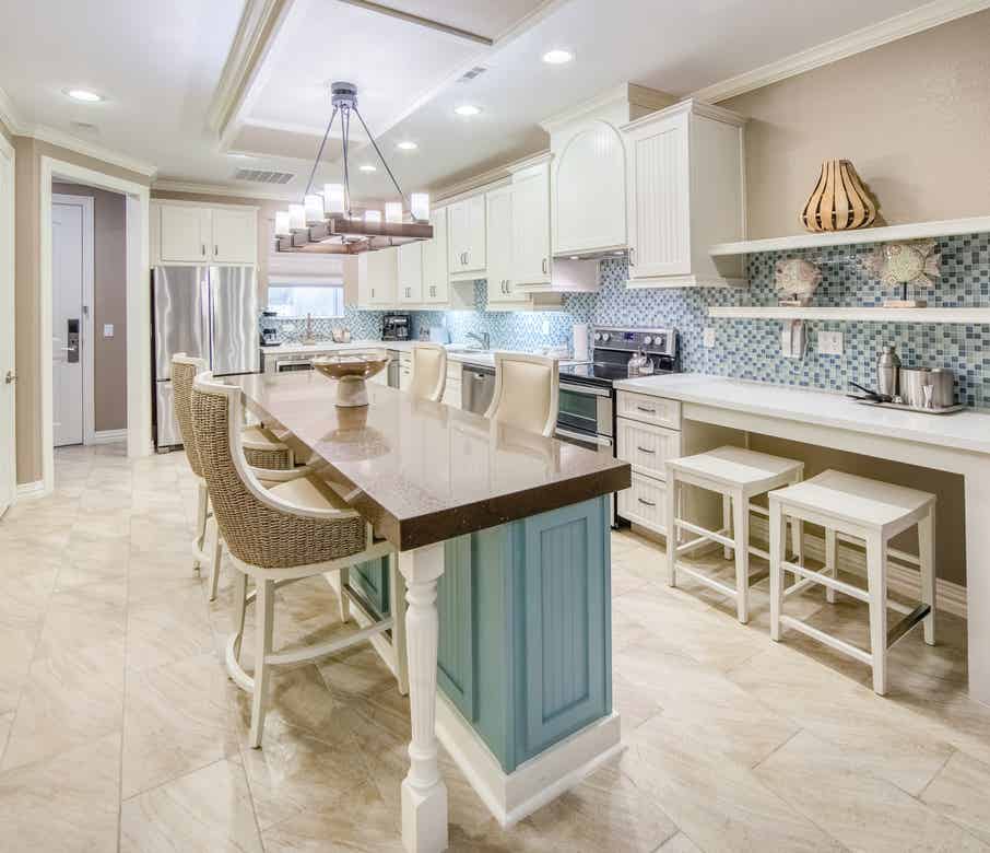Kitchen in a two-bedroom Signature Collection villa at Galveston Seaside Resort