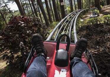 Mountain coaster at Georgia Mountain Coaster in Helen, near Apple Mountain Resort in Clarkesville, GA.