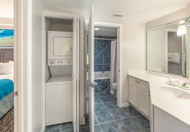In-unit washer and dryer in a one-bedroom villa at Panama City Beach Resort