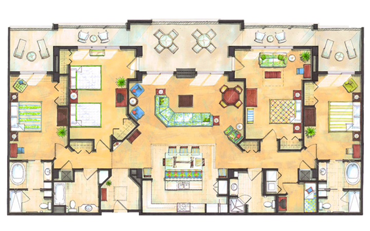 River Island four-bedroom villa floor plan