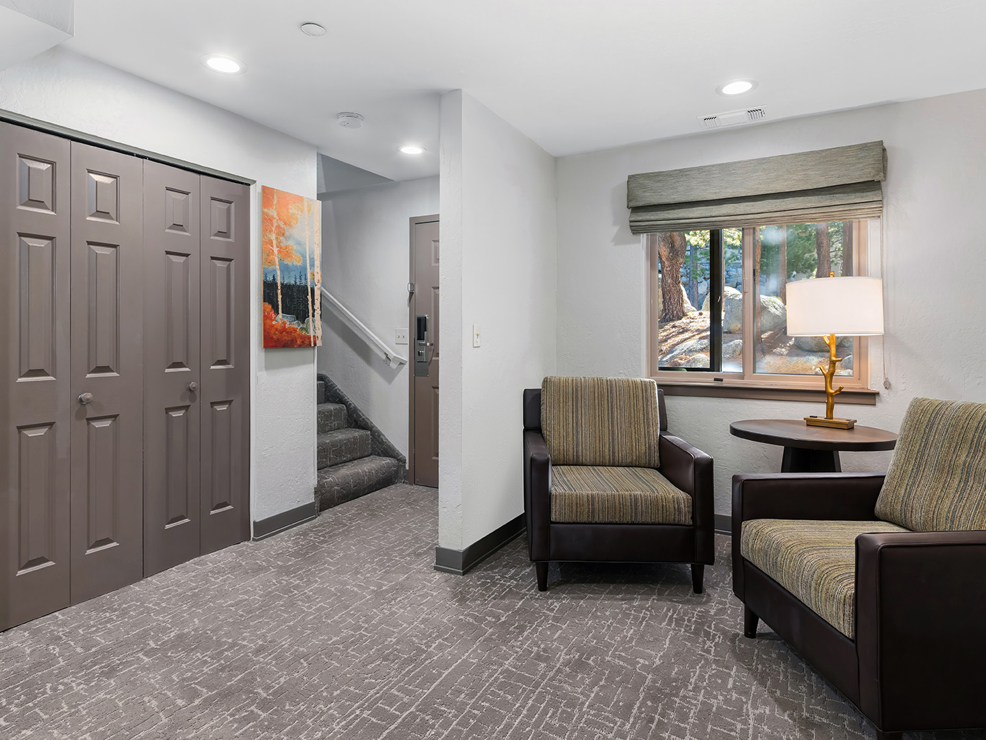 Living room in a Ridge View one-bedroom villa at Tahoe Ridge Resort