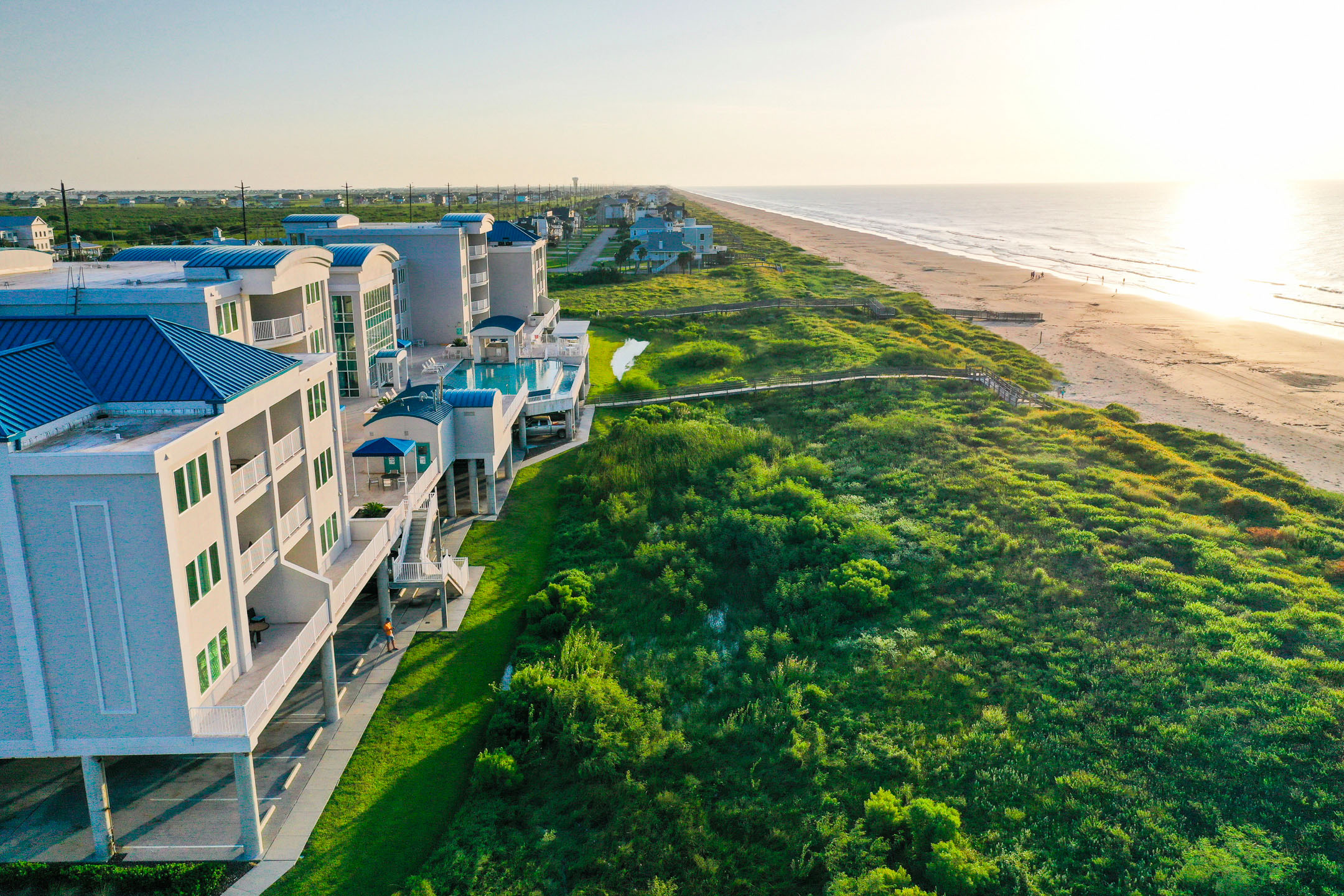 Aerial view of Galveston Seaside Resort.