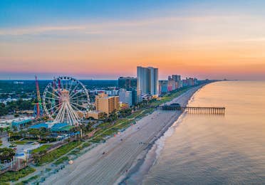 Aerial view of Broadway at the Beach in Myrtle Beach, SC