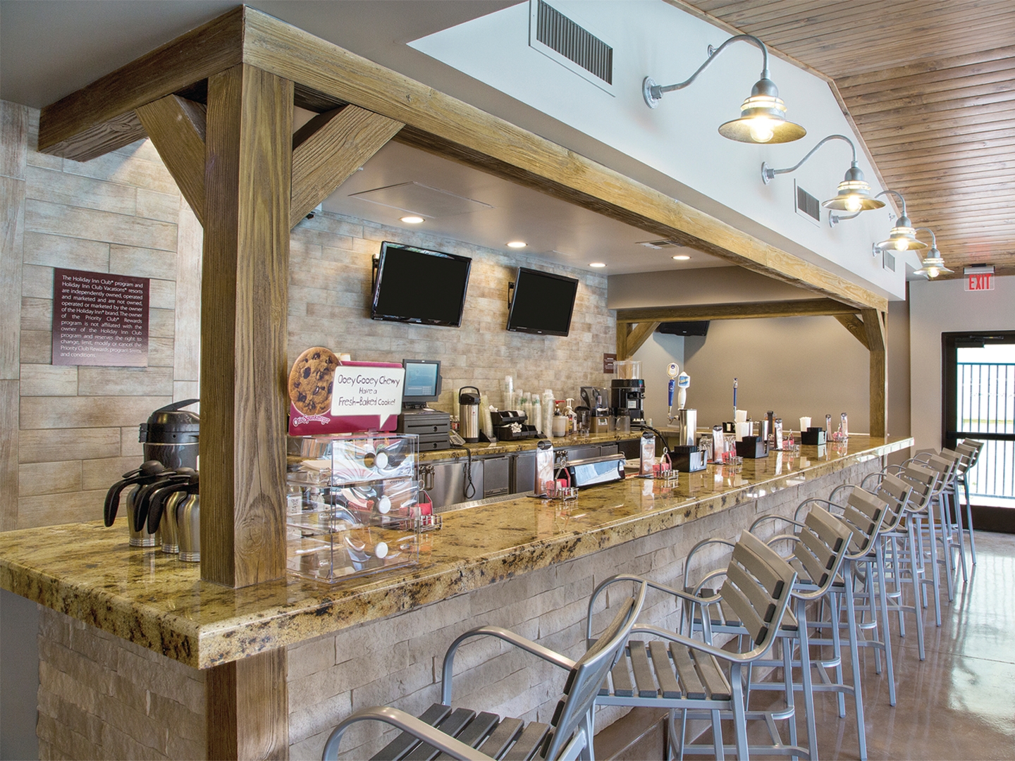 Bar seating in Gold Mine Bar & Grill at Desert Club Resort in Las Vegas, Nevada.