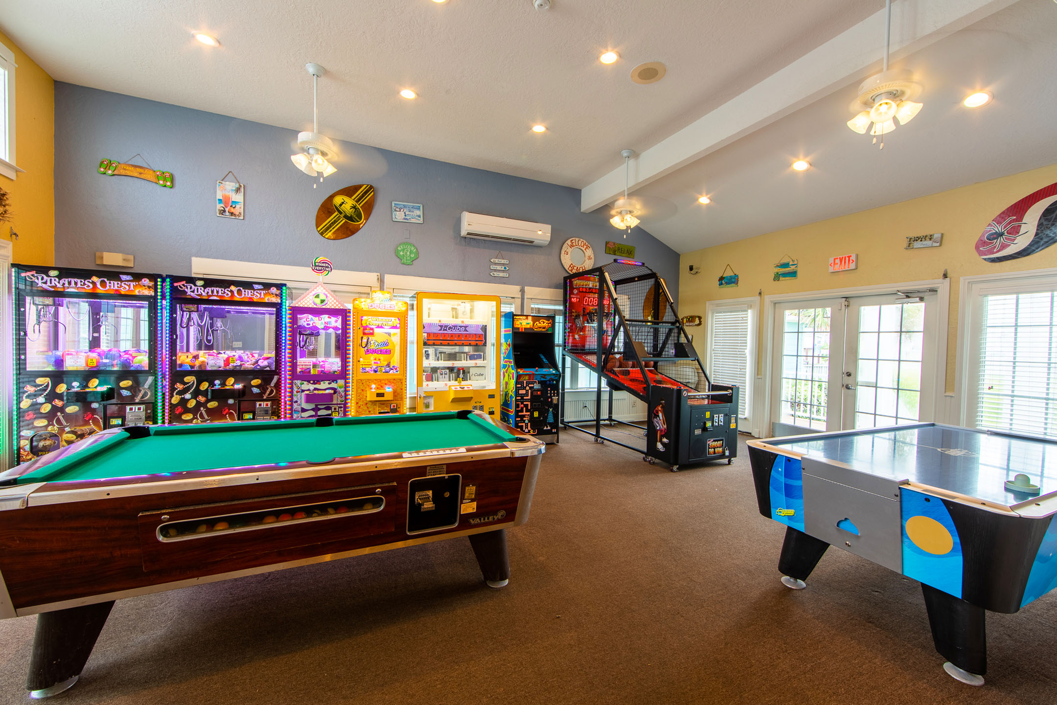 Arcade and indoor games at Galveston Seaside Resort.